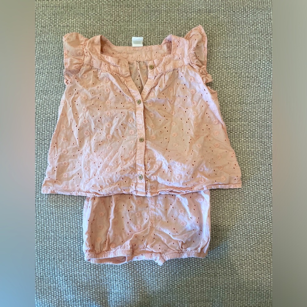 H&M baby eyelet outfit. 18 months